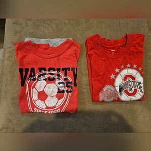 2 youth medium t-shirts OSU and soccer